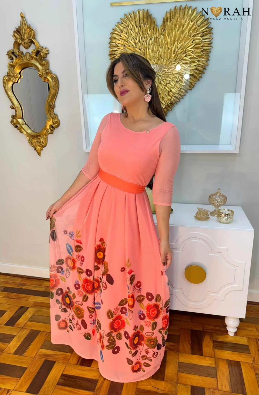 Vestido Jardim Botânico | Longo florido Tule - Pronta entrega