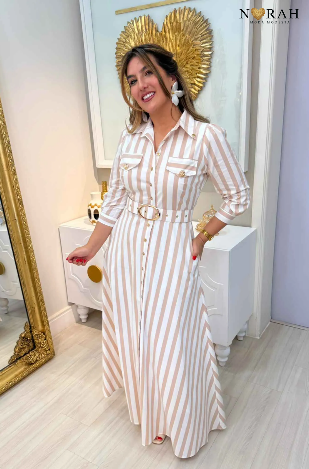 Vestido Helena | Chemise Listrado - Pronta entrega